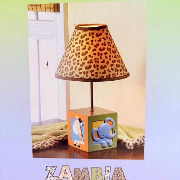 NoJo Zambia Safari Nursery Lamp Jungle Giraffe Elephant Design Baby Decor Gift - Picture 2 of 12